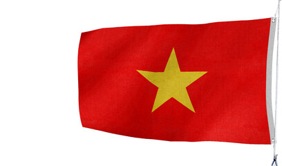 High-quality vietnam national flag close-up flag waving on a white background culture, - Symbol of culture, heritage, and patriotism