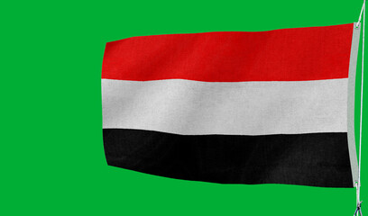 High-quality yemen national flag flag waving on a green background culture, and - Symbol of culture, heritage, and patriotism