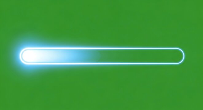 Loading bar on a green screen. Computer progress indicator. Motion graphic element for video production.