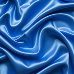 Smooth Blue Satin Fabric Texture.