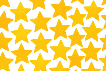 Obraz premium Yellow textured stars pattern on a transparent background, symbolizing success, celebration, and quality