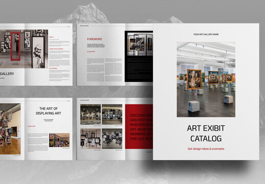 Red Art Exhibit Catalog Brochure Layout