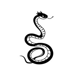 Fototapeta premium Rattlesnake. Rattlesnake simple black and white line art vector logo