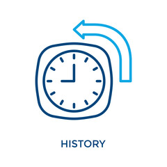 History Icon Outline Color Style. Vector Illustration For Graphic Design
