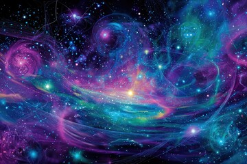 Fototapeta premium Colorful Abstract Galaxy Nebula Display