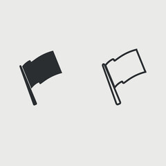 Minimalist Flag icon- Black outline of banner or marker