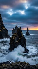 Icelandic Coastline at Sunrise.