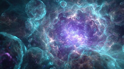 Abstract Colorful Cosmic Nebula
