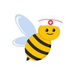 Cute Bee Illustration, Happy Insect Character, Whimsical Style, Cheerful Environment, Playful Concept