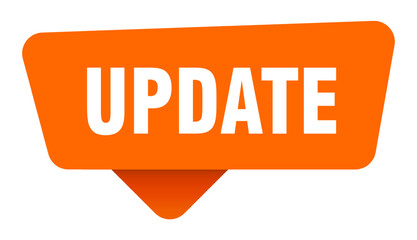 update sticker. update orange sign isolated on transpatent background