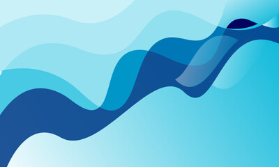 Layered Ocean Waves Abstract Background — Modern layered blue fluid shapes with deep navy accents, ideal for headers, fintech themes, and presentation covers. eps 10