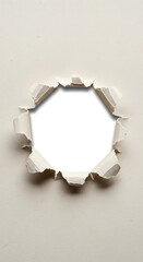 Blank Circle Hole in Paper Background.