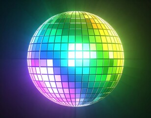Colorful disco ball, vibrant hues