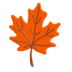 illustration of an orange maple leaf