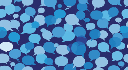 Abstract background with speech bubbles in shades of blue. This design is suitable for communication, chat, and dialogue related concepts