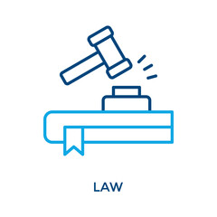 Law Icon Outline Color Style. Vector Illustration For Graphic Design