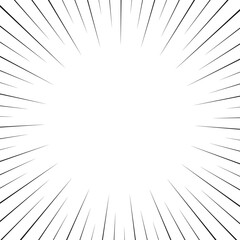 Naklejka premium Abstract Black Radial Line Sunburst Effect on White Background for Comic Action Design