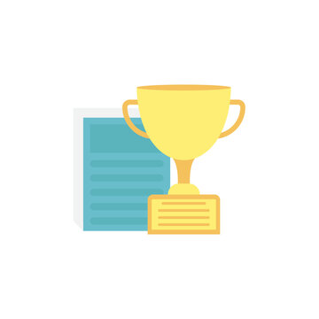 Golden Trophy Cup and Blue Certificate Award for Achievement and Success