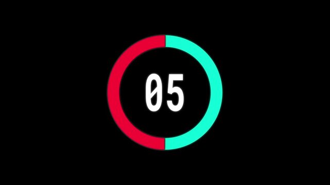 Countdown Timer Animation &ndash; Circular Clock Number Counter Motion Graphics Template (4K)