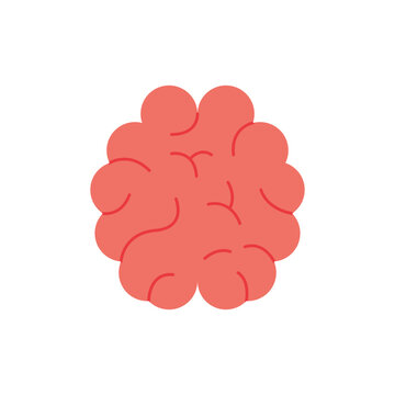 Illustration of a pink brain, representing ideas, creativity, and thinking