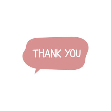 Hand-drawn style speech bubble expressing gratitude and appreciation with 'Thank You' text for messages, cards, or digital communication