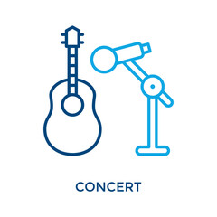 Concert Icon Outline Color Style. Vector Illustration For Graphic Design
