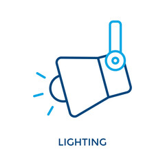 Lighting Icon Outline Color Style. Vector Illustration For Graphic Design