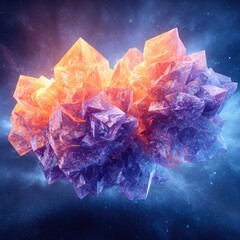 Obraz premium Abstract Colorful Crystal Cluster in Space