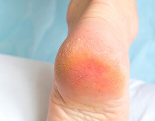 Fototapeta premium Close-up of a rough, cracked heel