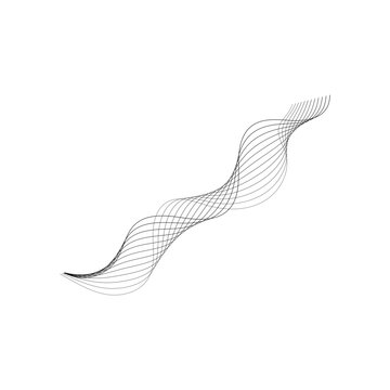 Abstract gray wave pattern on a white background - fluid motion and dynamic form