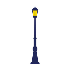 An elegant and classic illustration of a single street light, designed to cast a warm, inviting glow and enhance the ambiance of urban landscapes at night, symbolizing safety and civic design