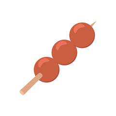 Skewered Delights A Tasty Food Illustration of Three Meatballs on a Stick