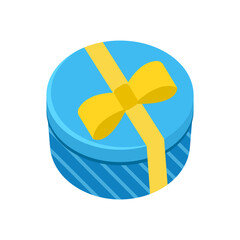 Blue birthday box with yellow ribbon a perfect gift for any celebration, gift
