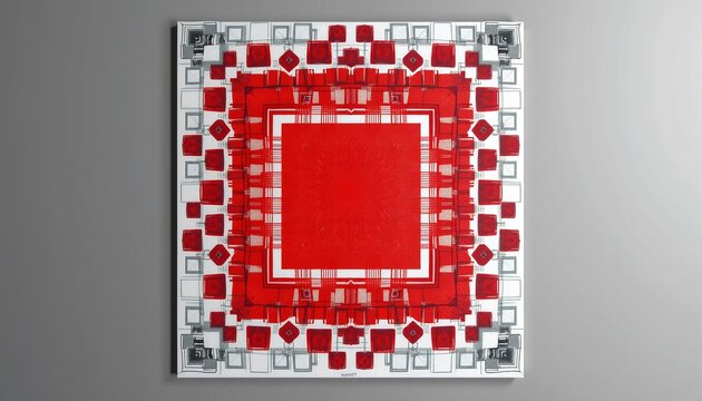 Abstract Geometric Design in Red