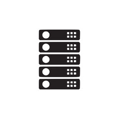 Vector art of server rack icon symbol of data center, computer hardware, and network infrastructure modern flat design for web and mobile interface, vector illustration