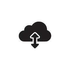 Vector art of cloud upload and download icon symbol of data transfer, storage, and synchronization simple vector illustration of a cloud with arrows pointing up and down