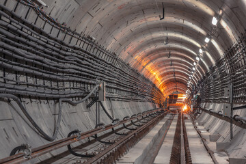 Construction of a subway tunnel