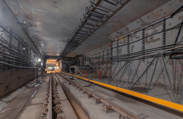 The final stage of construction of the new metro line