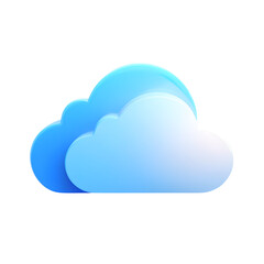 Illustration of two blue cloud icon isolated on white background