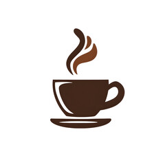 Obraz premium Illustration of steaming cup of coffee isolated on white background