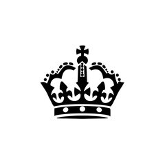 Fototapeta premium Illustration of black crown silhouette isolated on white background