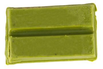 Green Tea Matcha Chocolate Bars on White Background Minimalist Food Photostock