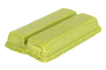 Green Tea Matcha Chocolate Bars on White Background Minimalist Food Photostock