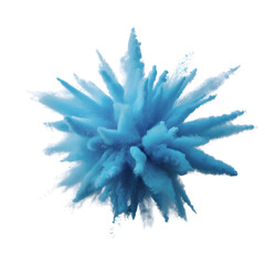 Vibrant Blue Powder Explosion Burst Abstract Colorful Cloud Effect For Creative Design