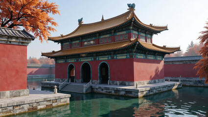 Obraz premium chinese pavilion in the park