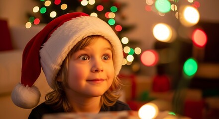Curious Child in Santa Hat