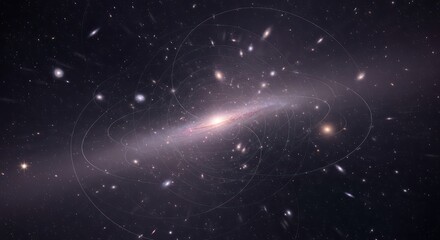 Vast Galaxy Swirls with Distant Stars and Nebulae in Deep Space.