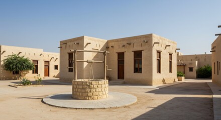Desert architecture well courtyard exterior daylight historical buildings