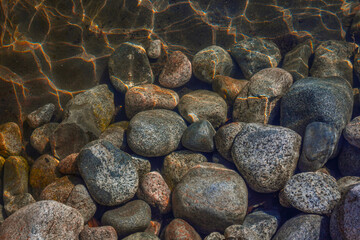 rocks under water