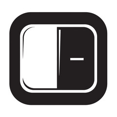 black and white silhouette of a schakelaar vector on a white background